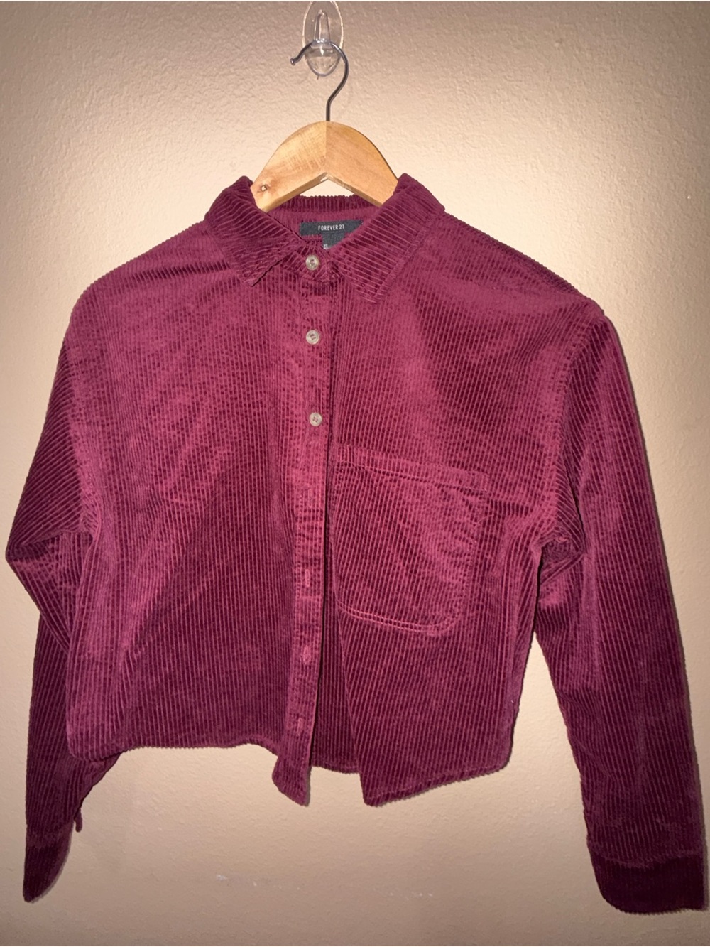 Forever 21 Corduroy Shirt Jacket - Wine - Picture 3 of 5